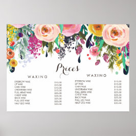 Hair Beauty Salon Beautician Menu Pris Poster
