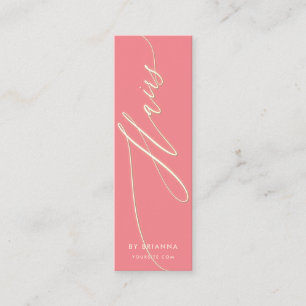Hair Beauty Salon Hairstylist Guld skript Mini Visitkort