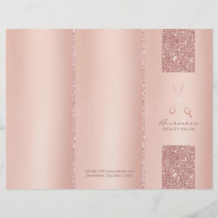 Hair Beauty Salon Ro Guld Tri-Fold Bruchures