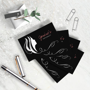 Hair & Beauty Silhouette White ID873 Visitkort
