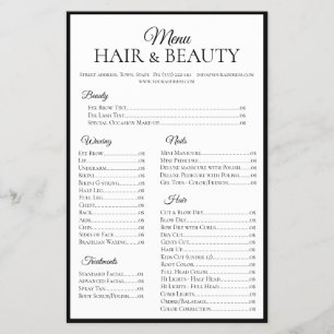 Hair Beauty Waxing Nagel Black Gräns Pris List Flygblad