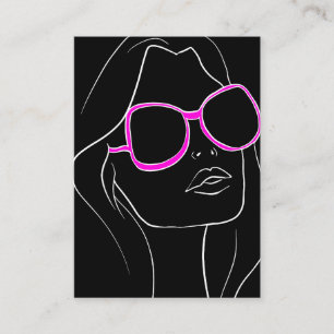 Hair & Beauty Womans Ansikte Rosa Sunglasses Retro Visitkort