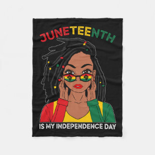 Hair Black Woman Junettionde är Independence day Fleecefilt