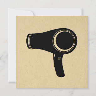 Hair Blow Dryer Retro Stil Art Inbjudningar
