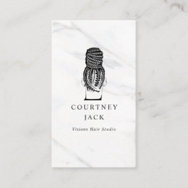 Hair Braider Braids Hairstylist Luxury Marble  Visitkort