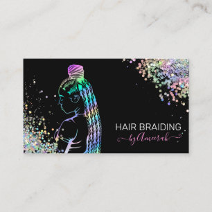 Hair Braiding Stylist Braid Salon Holografiska Bus Visitkort