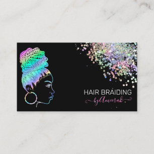 Hair Braiding Stylist Braid Salon Holografiska Bus Visitkort