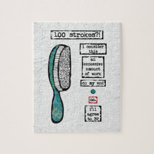 Hair Brush Contract Jigszawa Puzzle - Funny Beauty Pussel