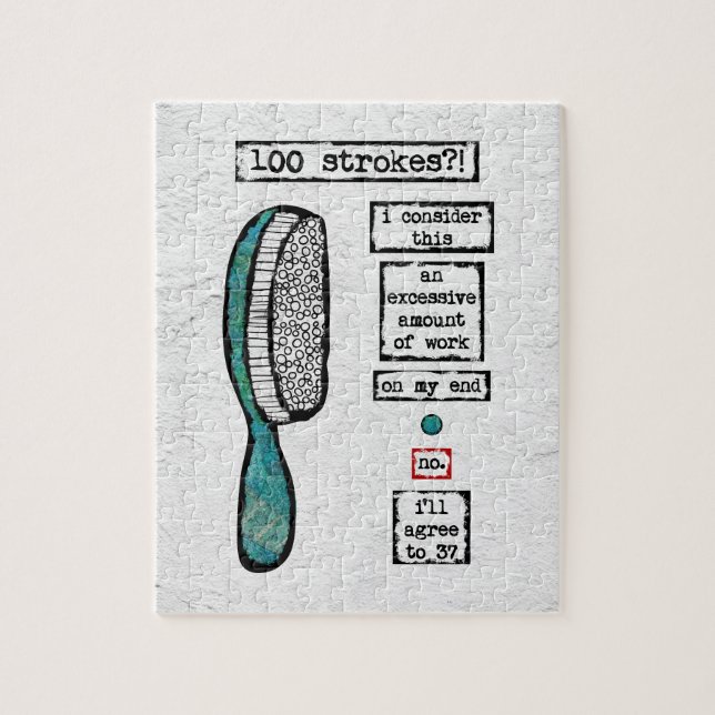 Hair Brush Contract Jigszawa Puzzle - Funny Beauty Pussel (Vertikal)