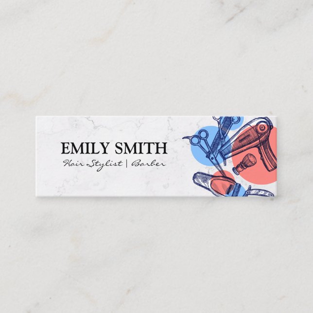 Hair Care Verktyg | Barber | Hair Stylist Mini Visitkort (Framsida)