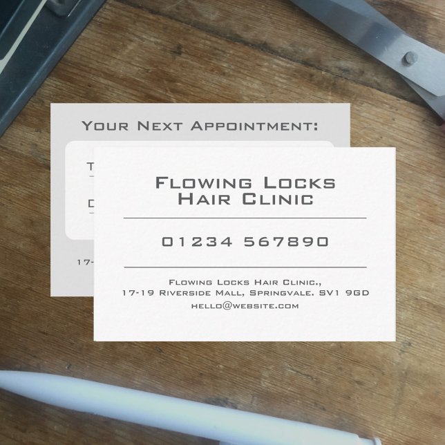 Hair Clinic Appointation Card Visitkort (Skapare uppladdad)