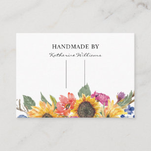 Hair Clip Barrette Visning Card Solros Blommigt Visitkort