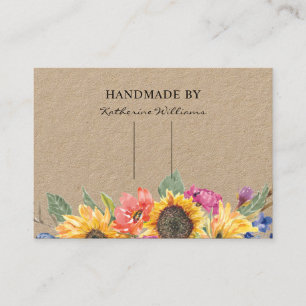 Hair Clip Barrette Visning Card Solros Blommigt Visitkort