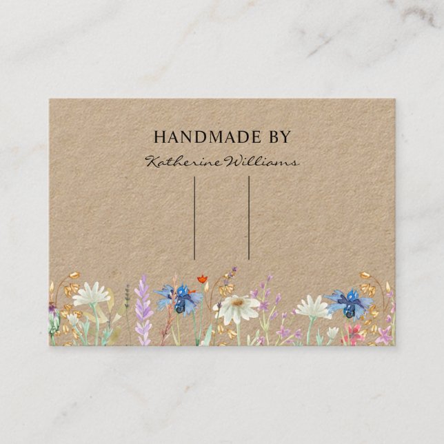 Hair Clip Barrette Visning Card | Wildflowe-Blommi Visitkort (Framsida)