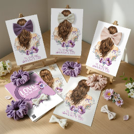 Hair Clip & Scrunchie Display Card  Floral Boutiqe Julkort