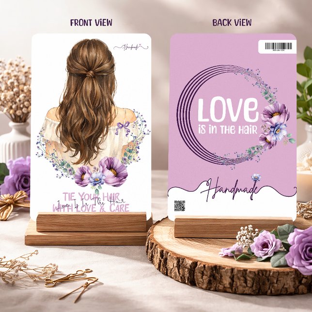 Hair Clip & Scrunchie Display Card  Floral Boutiqe Julkort (Skapare uppladdad)