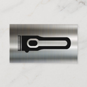 Hair Clipper Barber Metallisk bakgrund Visitkort