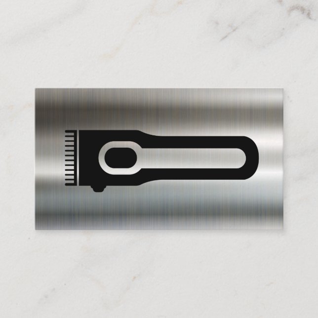 Hair Clipper | Barber | Metallisk bakgrund Visitkort (Framsida)