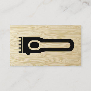 Hair Clipper Barber Trä Grain Visitkort