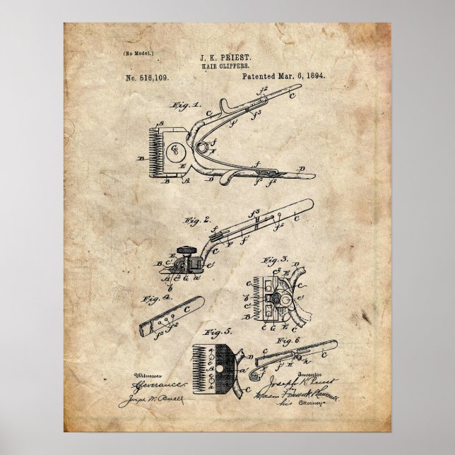 Hair Clippers Patent Poster (Framsidan)