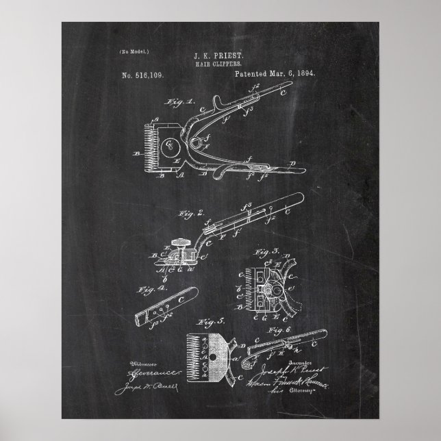 Hair Clippers Patent Poster (Framsidan)