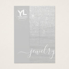 Hair Clips Visning Glamor Silver Glitter Glam Visitkort