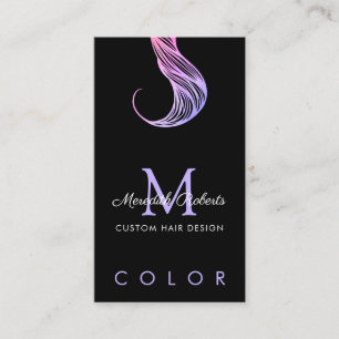 Hair Colorist Stylist Rosa Violet Monogram Visitkort