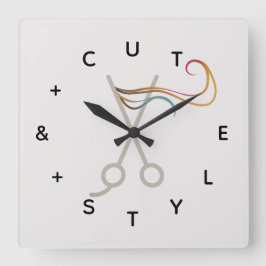 Hair cut Scissors Brev Numbers Fyrkantig Klocka