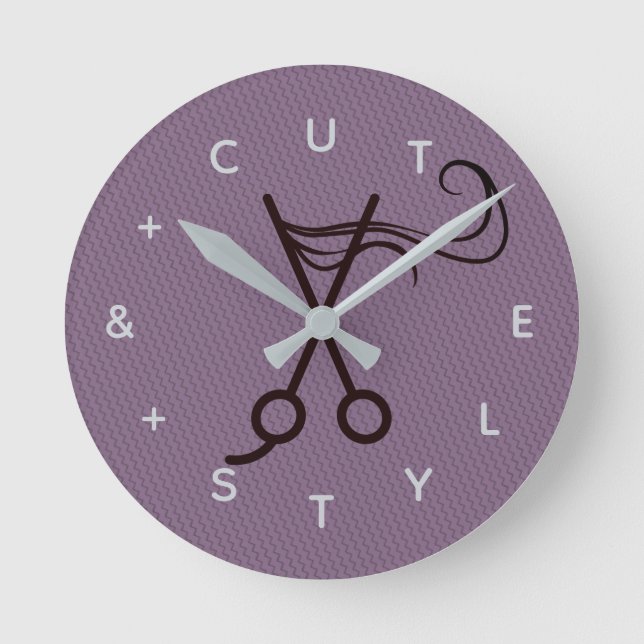 Hair cut Scissors Brev Numbers Rund Klocka (Framsida)