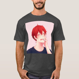 Hair Down Tendou Satori Blue Shirt Rosa bg T