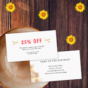 Hair Dresser Hairstylist Salon Guld Scissors Rabattkort