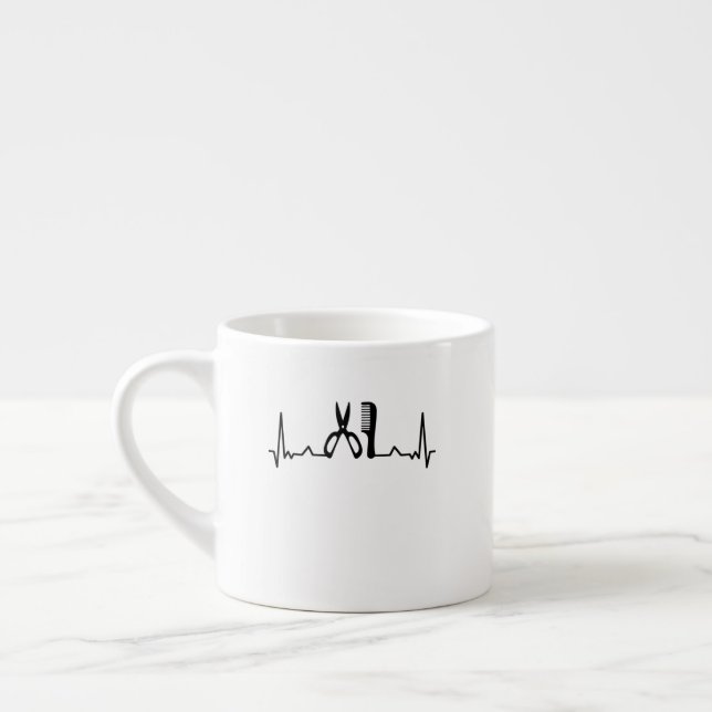 Hair Dresser och Barber Heartslag Gifts Espressomugg (Vänster)