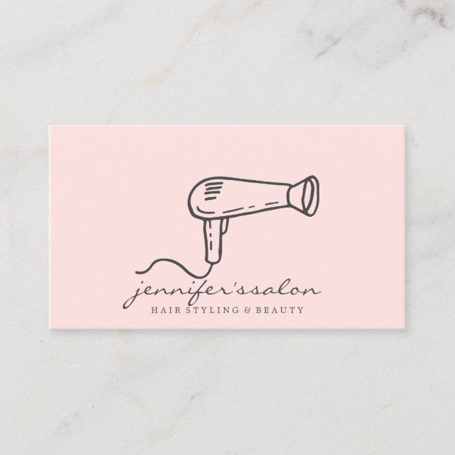 Hair Dresser  rosa salon Visitkort (Framsida)