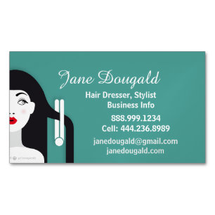 Hair Dresser Stylist Beauty Salon Spa Magnetiska Visitkort