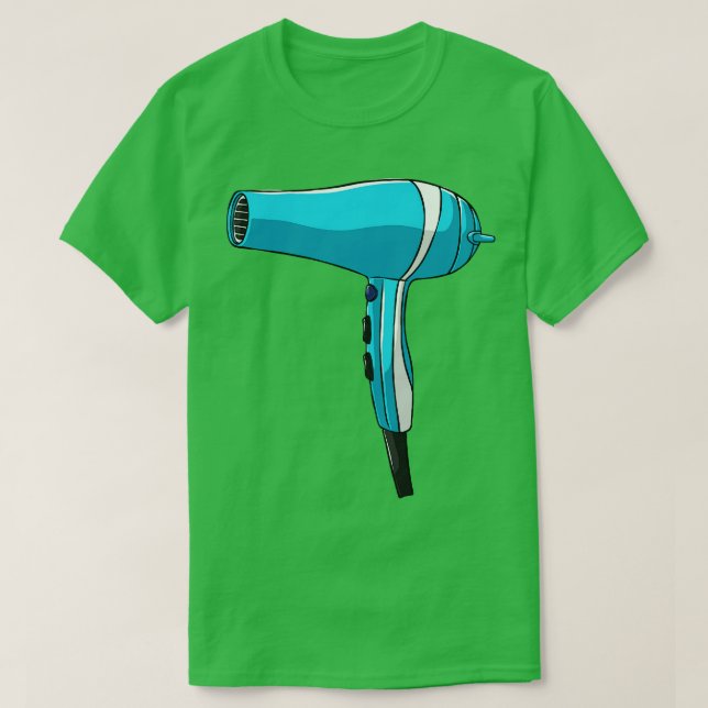 Hair Dryer Hairdresser Barber T Shirt (Design framsida)