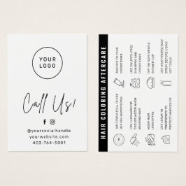 Hair Dyeing Modern Hair Coloring Aftercare-kort Visitkort