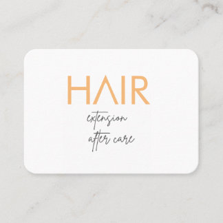 HAIR EXTENSION CARE-KORT (orange) Visitkort