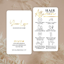 Hair Färg Aftercare Guide Faux Guld Hairstylist Visitkort