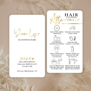 Hair Färg Aftercare Guide Faux Guld Hairstylist Visitkort