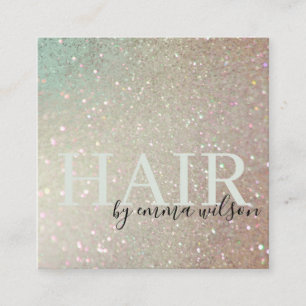Hair Glitter Grönt Rosa Aqua Shiny Shimmer Fyrkantigt Visitkort