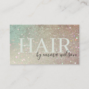 Hair Glitter Grönt Rosa Aqua Shiny Shimmer Visitkort