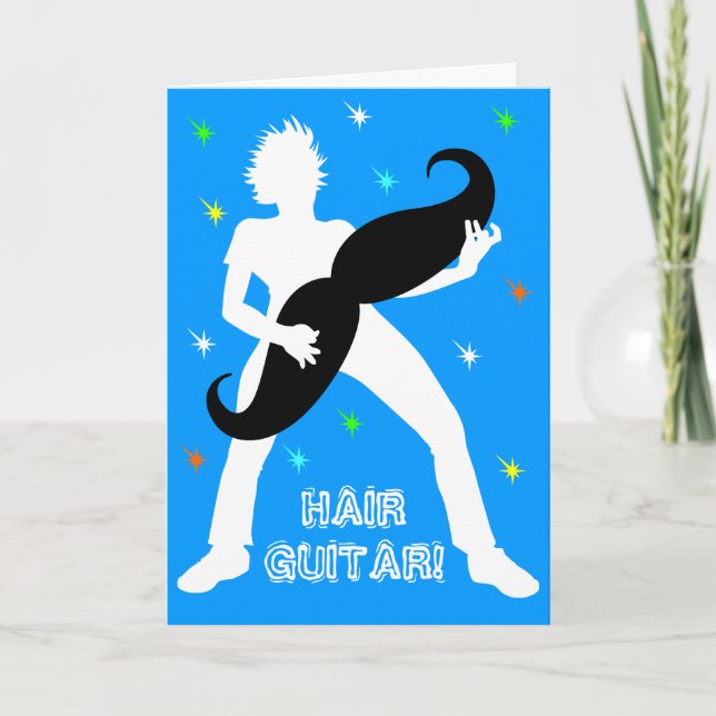 Hair Guitar Birthday Kort (Framsida)