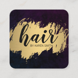 Hair/Guld Brushed Fyrkantigt Visitkort