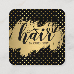 HAIR/Guld Brushed/Polka dots Fyrkantigt Visitkort
