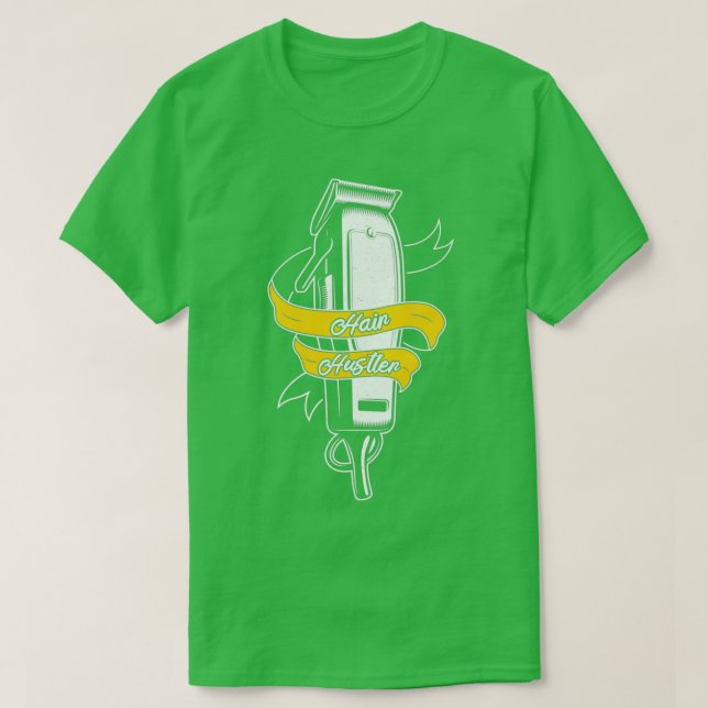 Hair Hustler Funny Hairdresser Hairstylist Barber T Shirt (Design framsida)