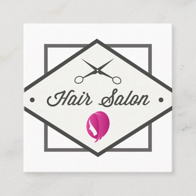 Hair-ikon | Hair Salon Fyrkantigt Visitkort (Framsida)