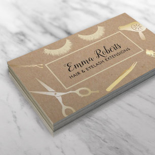 Hair & Lash Beauty Salon Rustic Kraft Visitkort