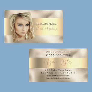 Hair & Makeup Artist, DIY Buss. Namn & Info, Guld Visitkort