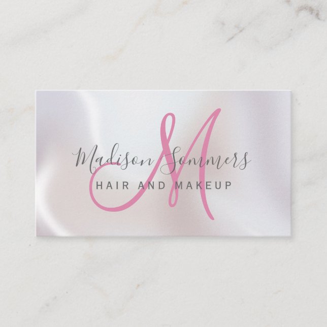 Hair Makeup Artist Iridescent Pearl Shimmer Visitkort (Framsida)