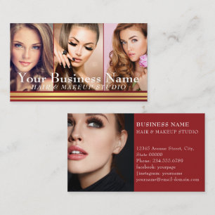 Hair & Makeup Artists 4 Photo College Black Luxury Visitkort